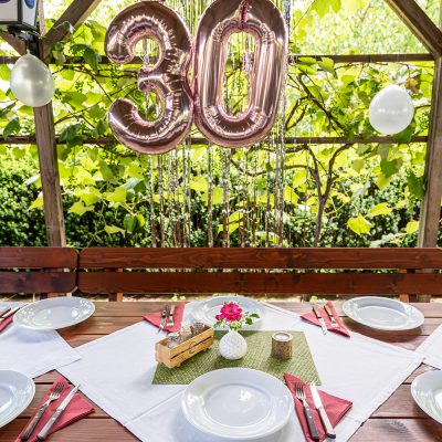 Gedeck für eine 30er Feier