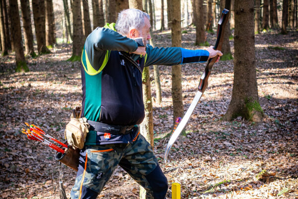 Ein Schütze in Action am Wieselpflock